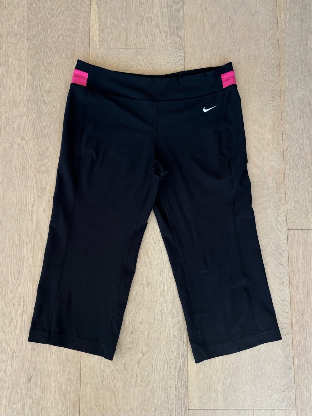 Nike Black and Pink Capris